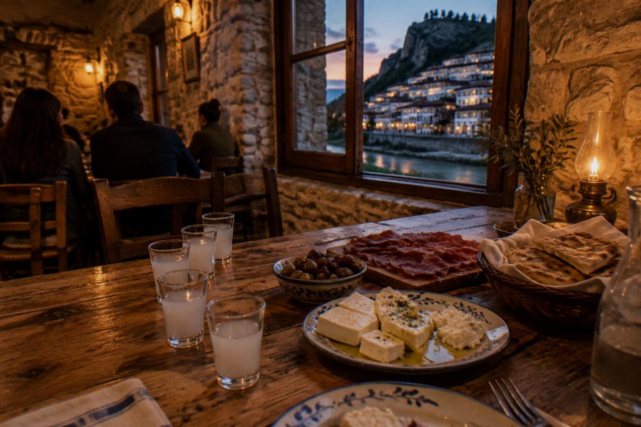Berat: Raki 7 tastes & Meze Pairing Dinner with Sommelier