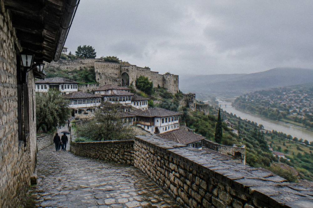A stone bridge over the Osum River connecting the Mangalem and Gorica quarters of Berat